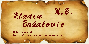 Mladen Bakalović vizit kartica
